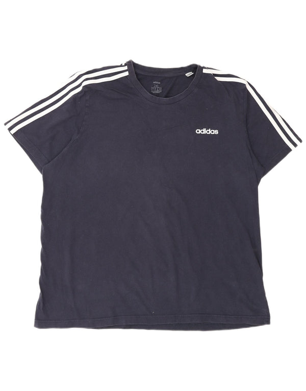 Adidas Herre 3D Arc T-Shirt Top 2XL Navy Blue Cotton Sports