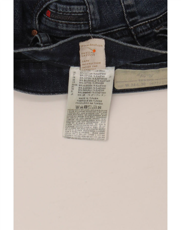 DIESEL Dame Slim Jeans W24 L30 Blå Bomuld