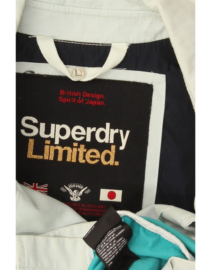 Superdry Womens Short Pea Coat UK 16 Large Green Bomuld