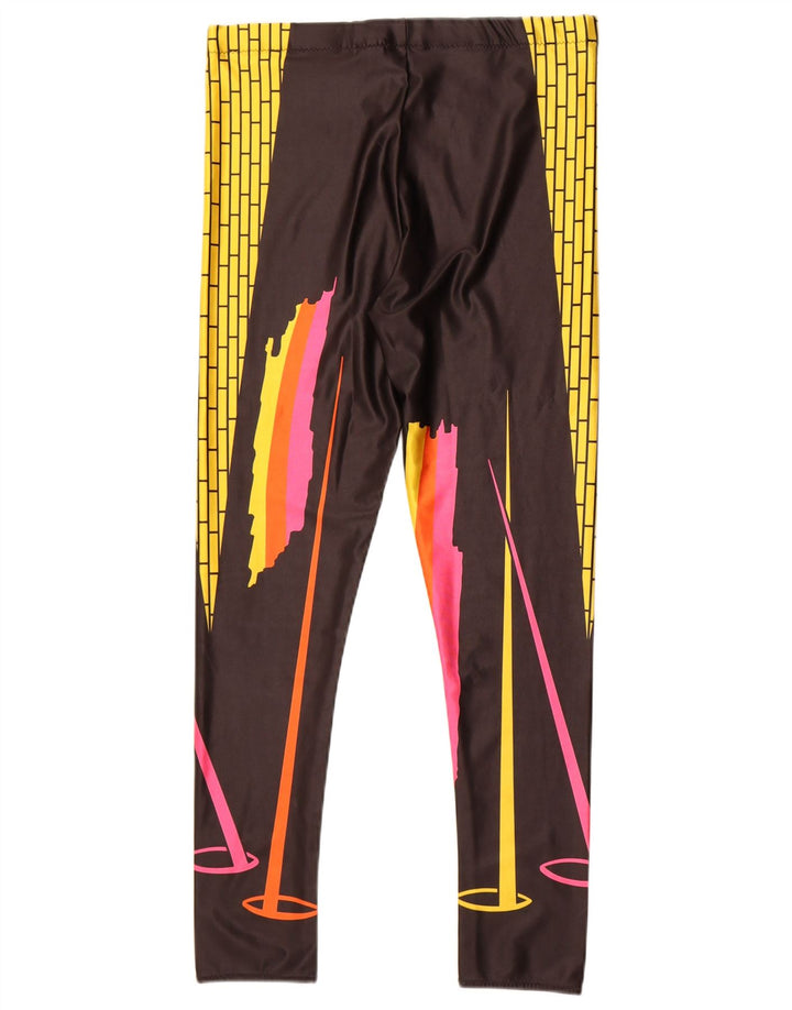 Vintage Dame Leggings UK 14 Medium Flerfarvet Colourblock Polyamid