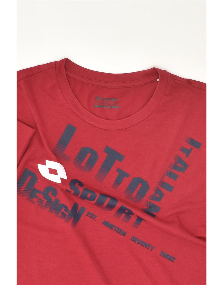 LOTTO Mens Graphic T-Shirt Top Large Red Cotton | Vintage Lotto | Thrift | Second-Hand Lotto | Used Clothing | Messina Hembry 