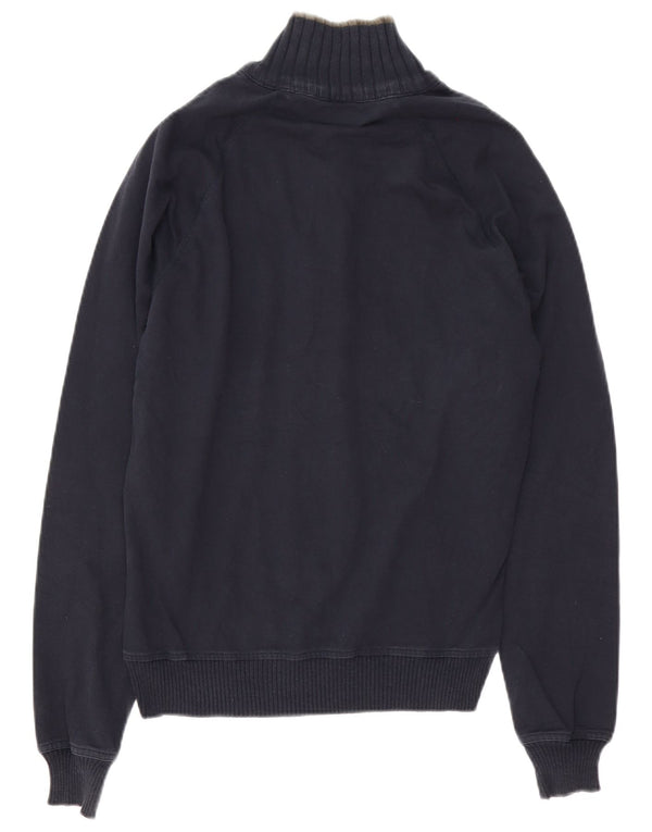 Zara Herre Zip Neck Jumper Sweater Medium Marineblå Stribet