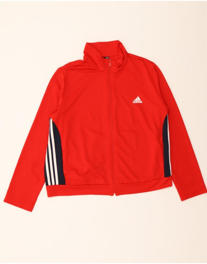 ADIDAS Womens Tracksuit Top Jacket UK 24/26 2XL Red Colourblock Polyester Vintage Adidas and Second-Hand Adidas from Messina Hembry 