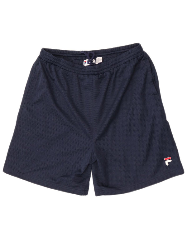 Fila Herre grafiske sportsshorts XL W38 L6 Marineblå polyester