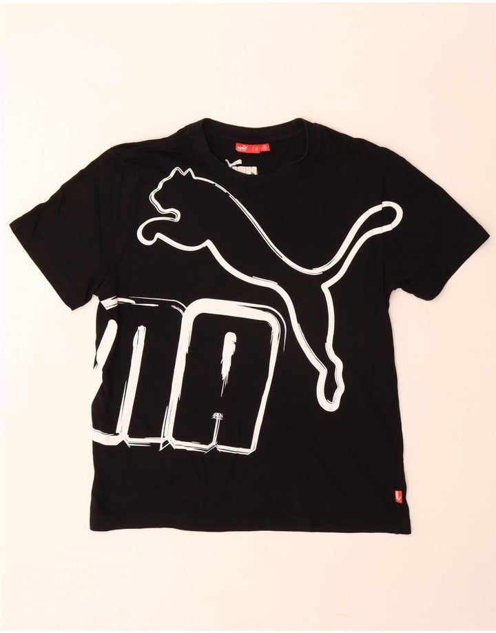 Puma Herre Grafisk T-Shirt Top Stor Sort Bomuld
