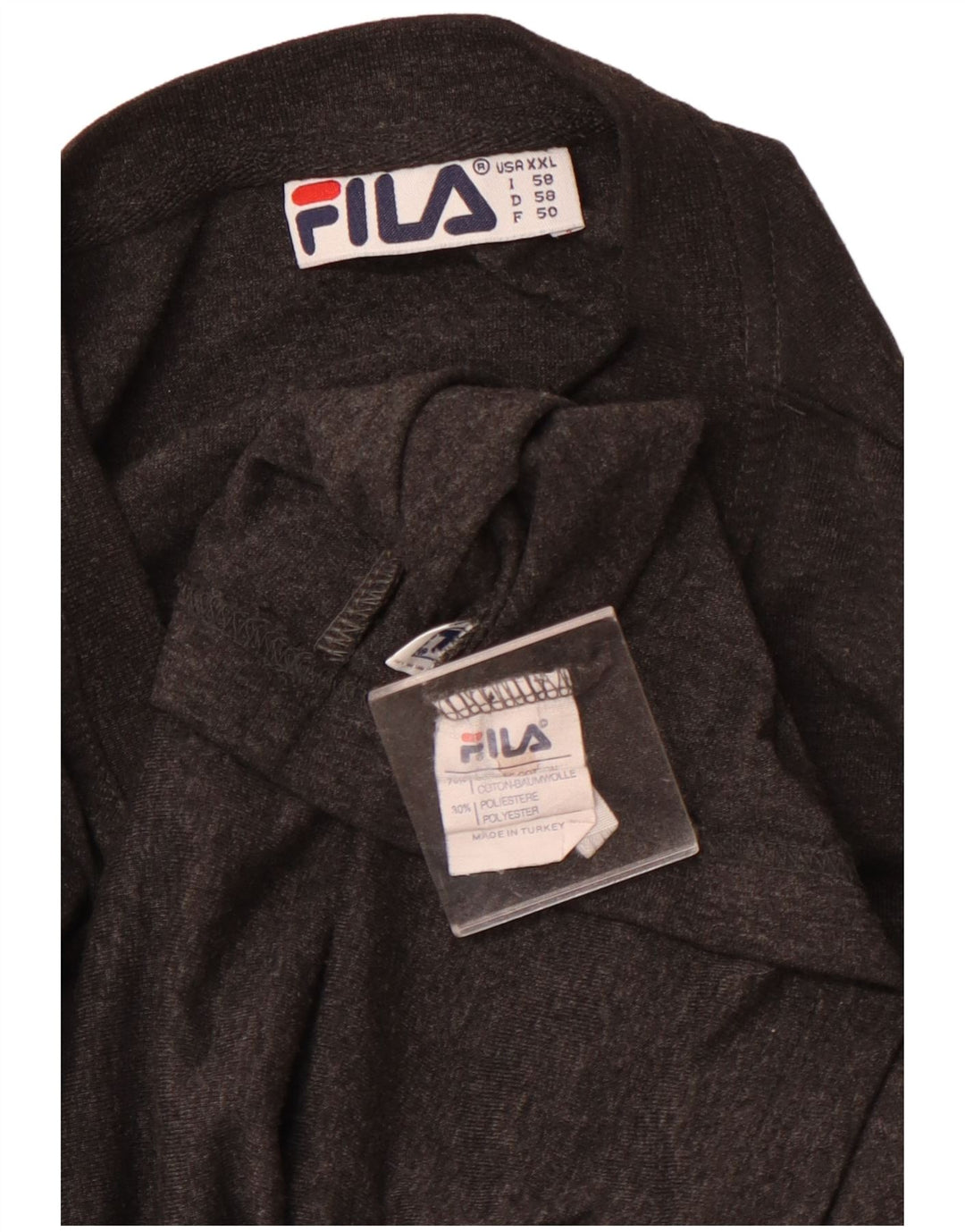 FILA Herre Grafisk T-Shirt Top 2XL Grå Bomuld
