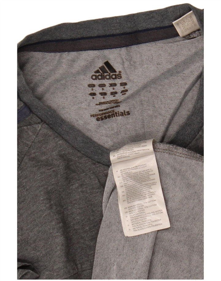 Adidas Herre Climalite T-Shirt Top Lille grå Flecked Bomuld