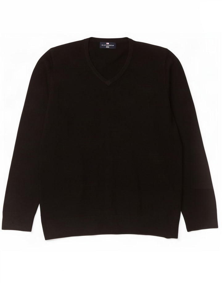 Marks & Spencer Herre Blue Harbor V-hals sweater Medium Sort