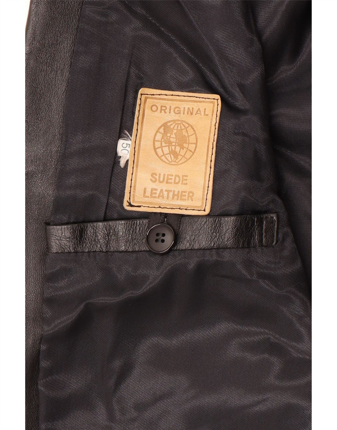 Vintage herre 2 knap læder blazerjakke IT 50 Stor sort læder