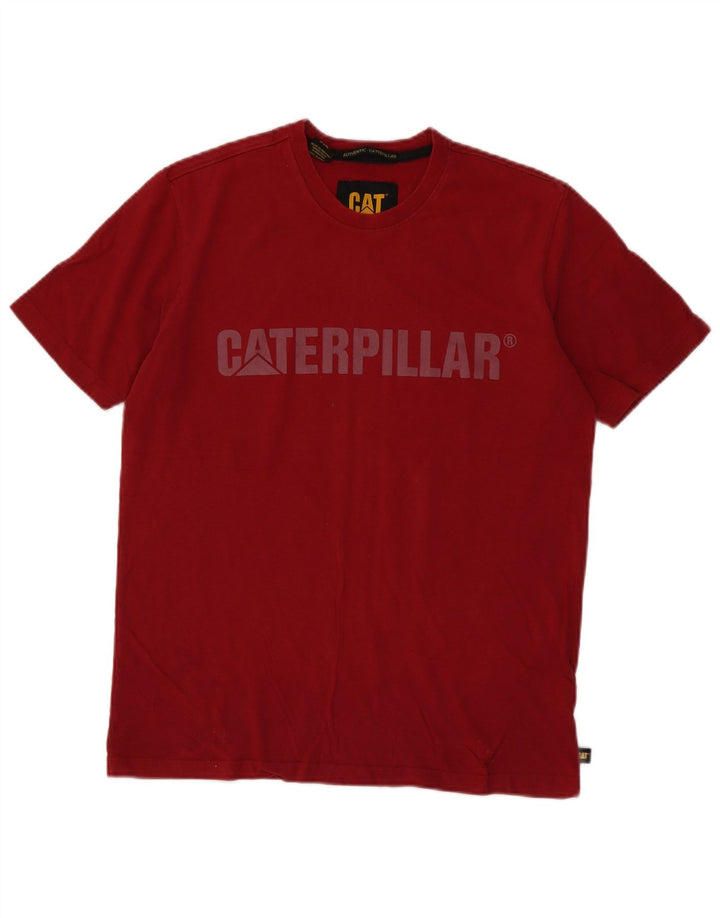 CAT Herre grafisk T-shirt top lille rød bomuld