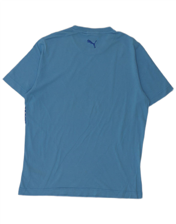 PUMA Mens Graphic T-Shirt Top Medium Blue Cotton