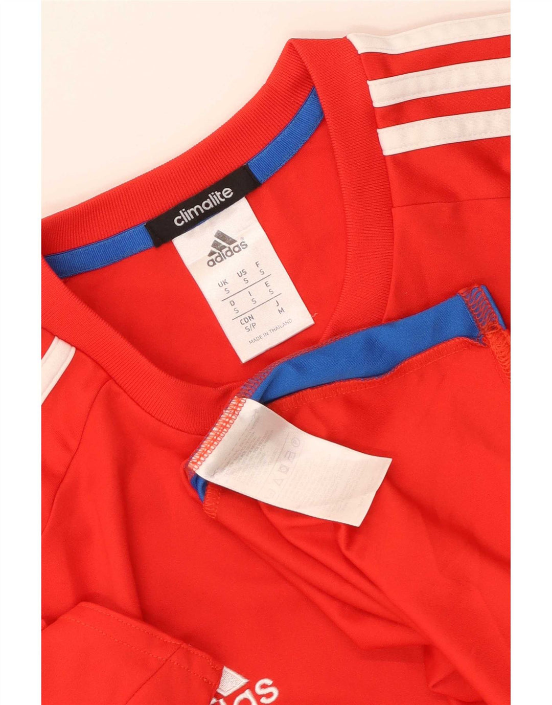 Adidas Herre Climalite T-Shirt Top Lille Rød Colourblock Polyester