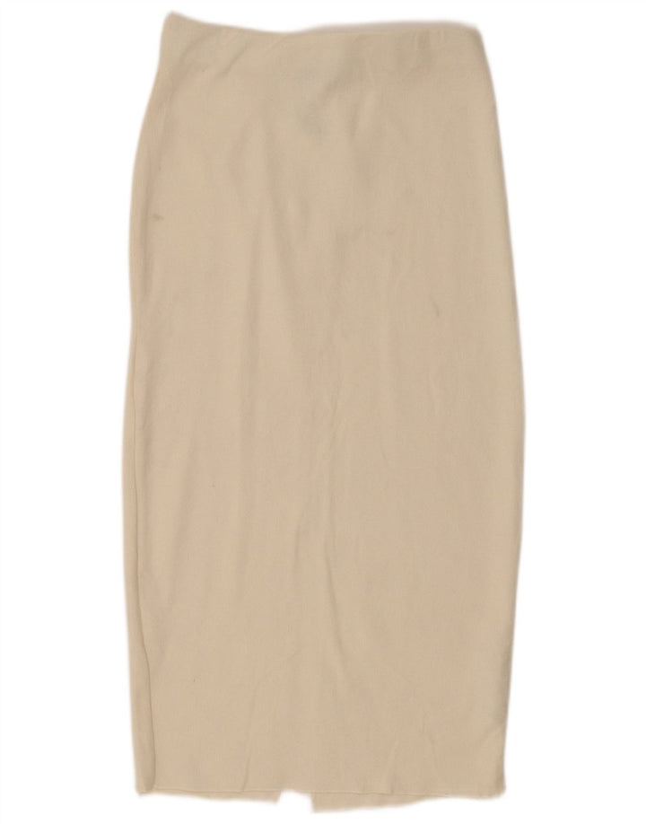 Zara Midi-nederdel til kvinder, lille W26 Off White Bomuld