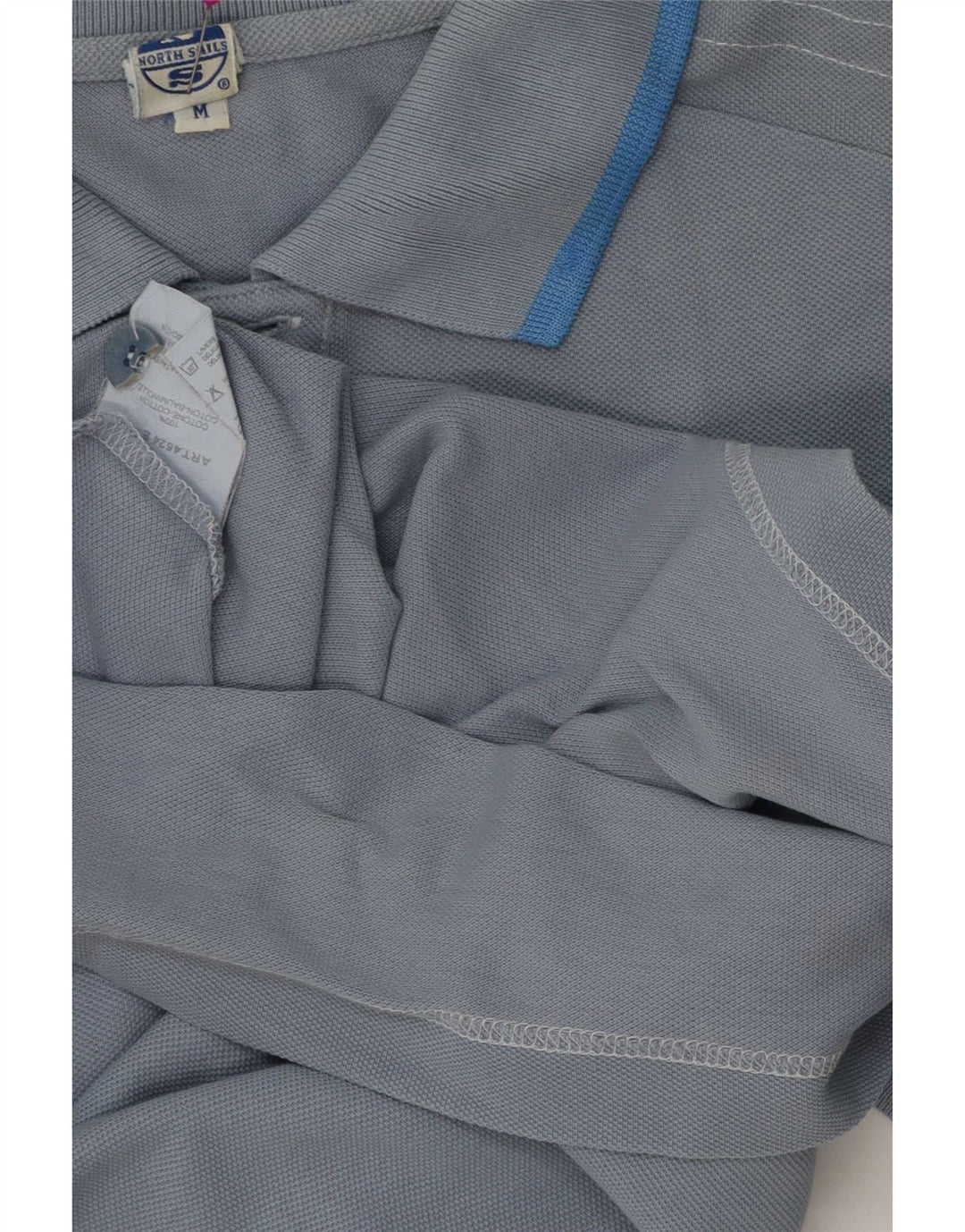 North Sails Herre grafisk poloshirt Medium blå stribet bomuld
