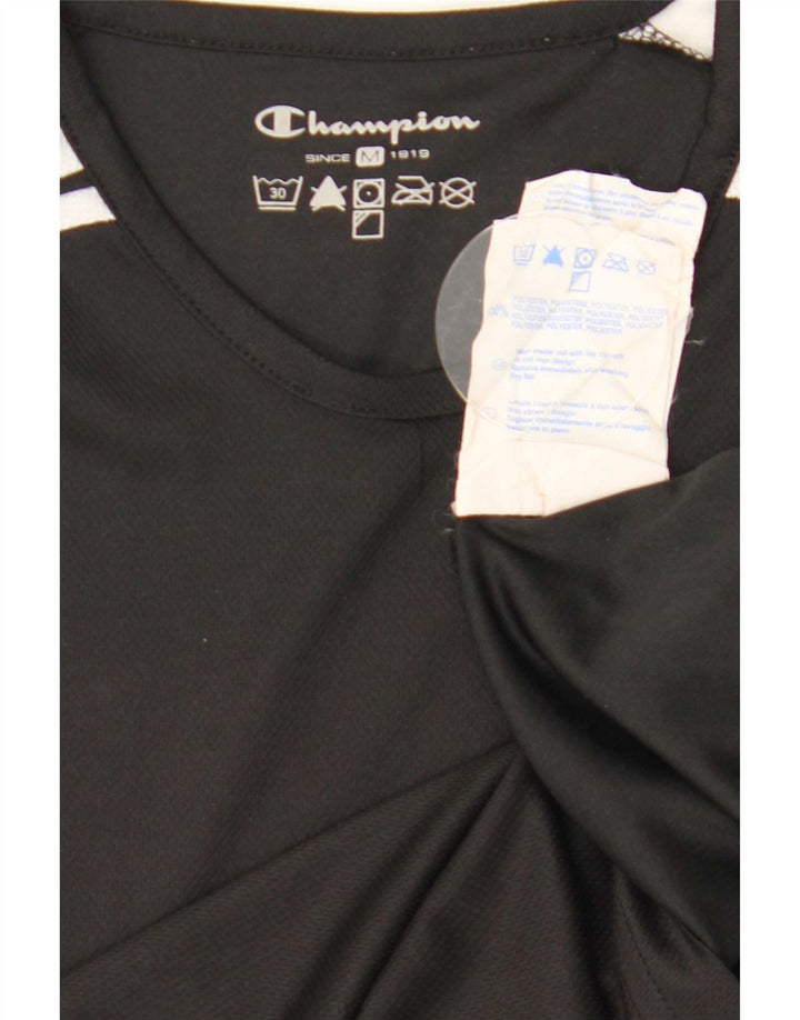 Champion Dame T-Shirt Top UK 12 Medium Sort Colourblock Polyester