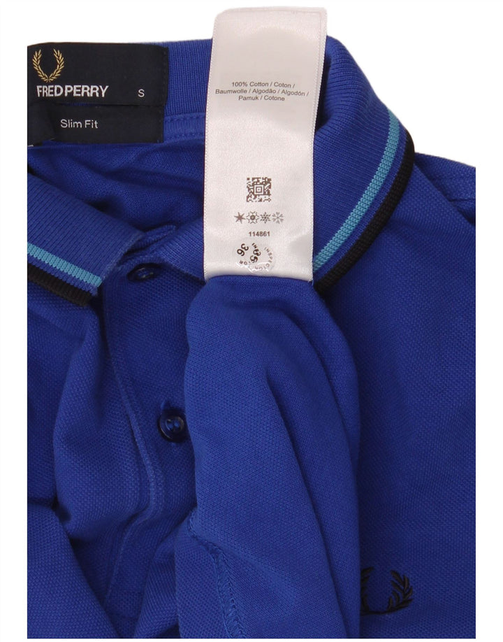 FRED PERRY Slim Fit poloshirt til mænd Lille marineblå bomuld