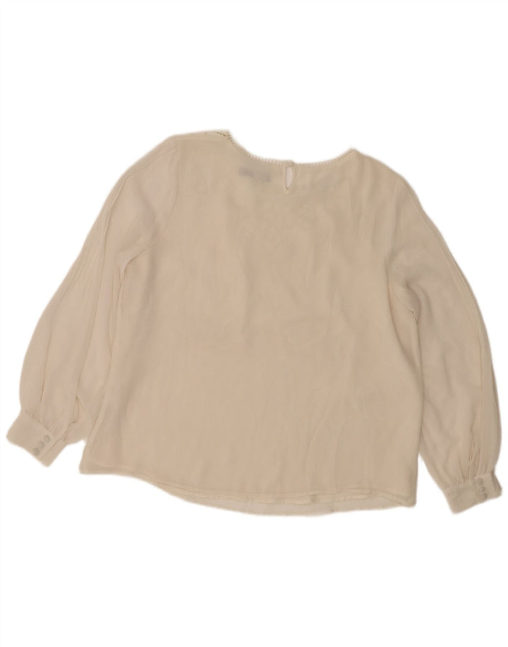 Marks & Spencer Dame Autograph Langærmet Bluse Top UK 16 Large Beige