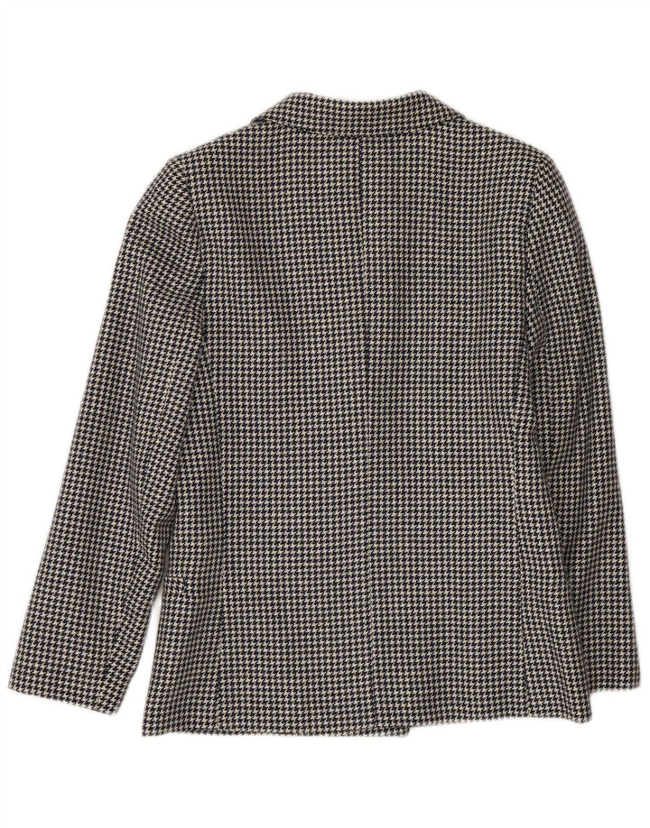 Arezia Dame Blazer Jacket IT 42 Medium Navy Blue Houndstooth