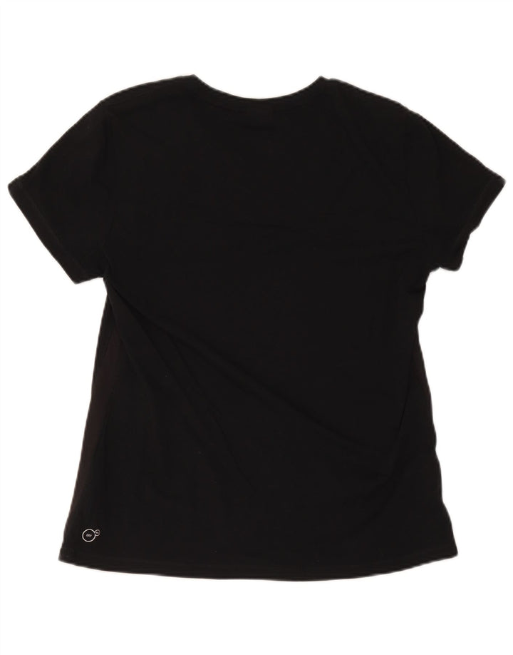 Puma Dame T-Shirt Top UK 16 Stor Sort Bomuld