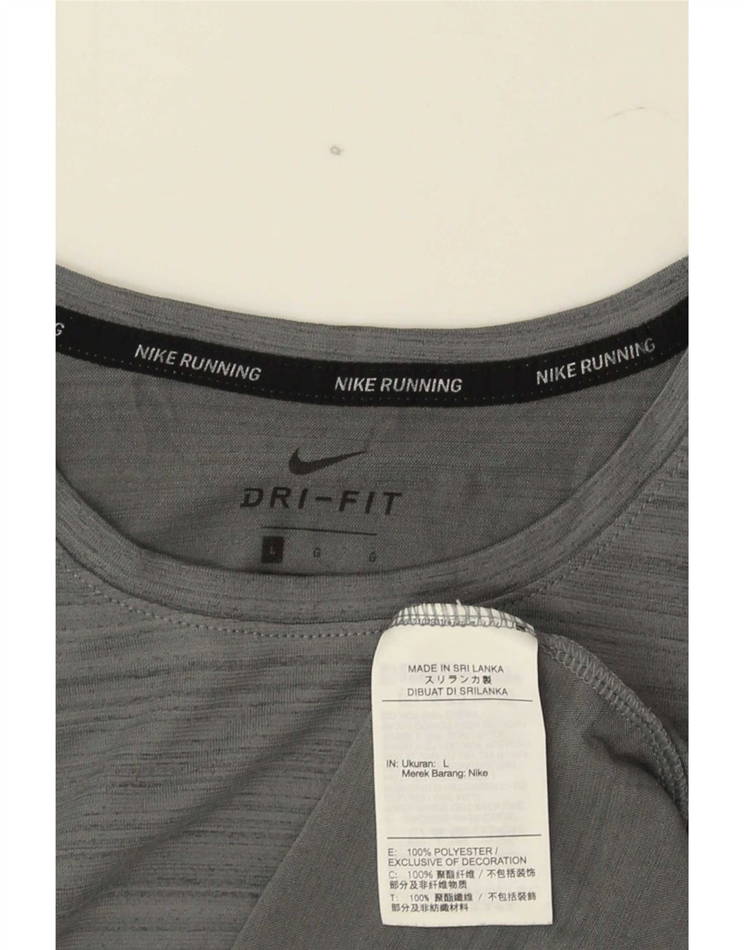 Nike Herre Dri Fit T-shirt Top Stor grå nålestribet polyester
