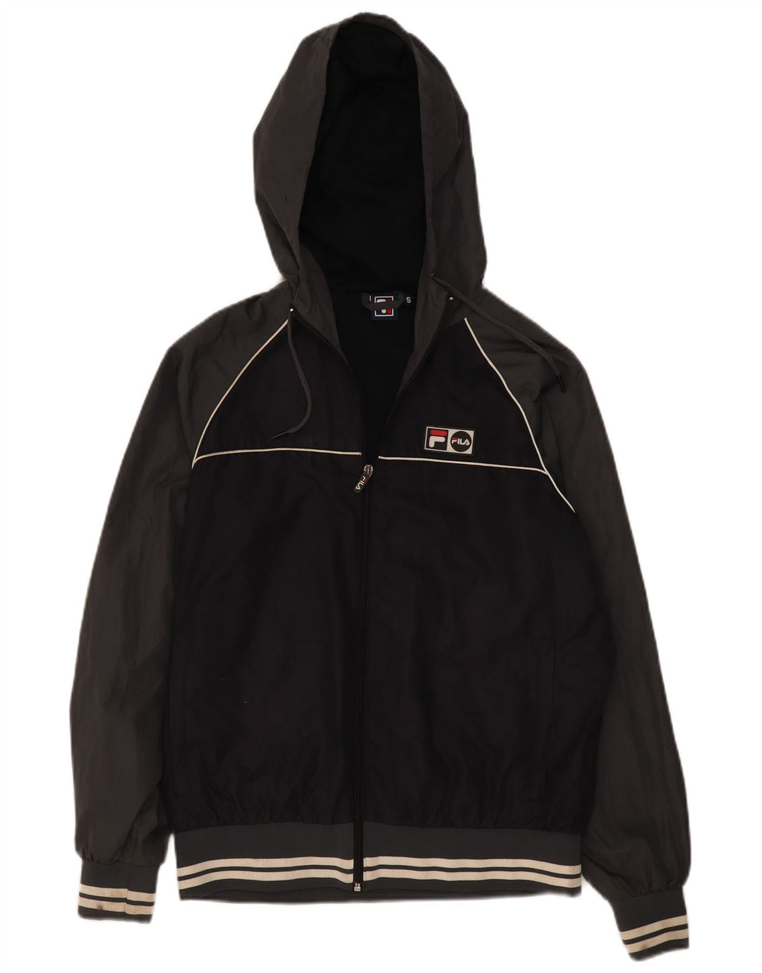Fila Regnjakke med hætte til mænd Small Black Colourblock Polyester