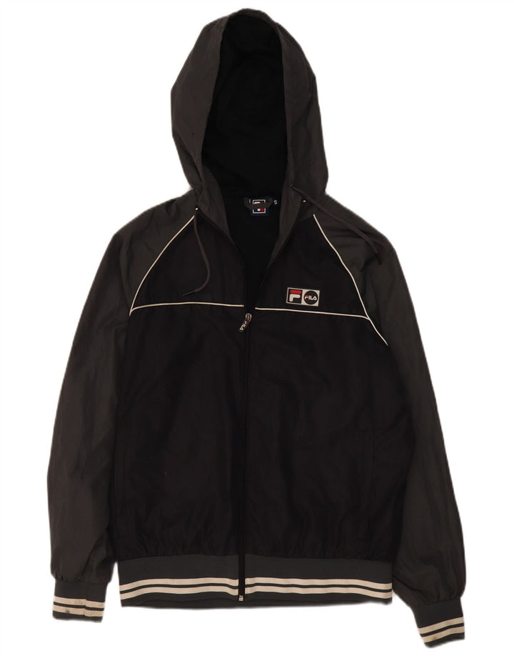 Fila Regnjakke med hætte til mænd Small Black Colourblock Polyester