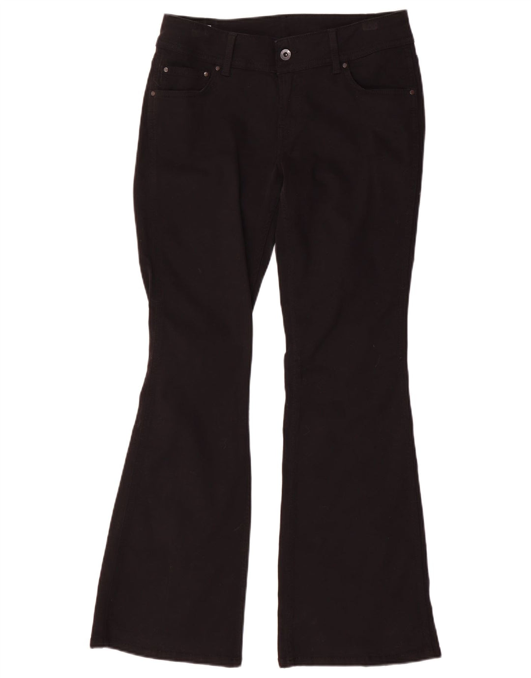 PEPE Jeans Dame Pimlico Mid Rise Flared W28 L30 Sort Bomuld