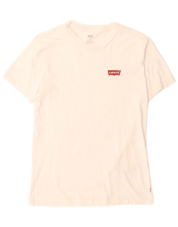 Levi's Herre Slim T-Shirt Top Medium Hvid Bomuld