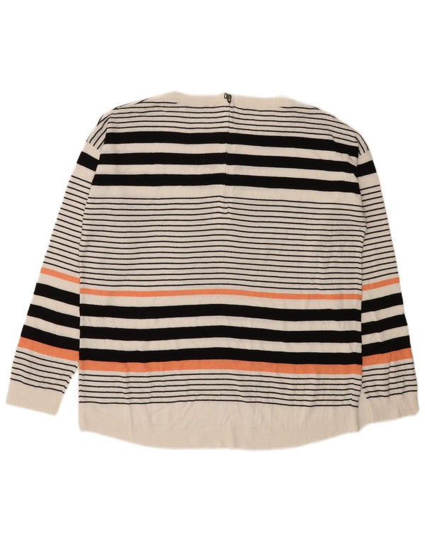Benetton Womens Boat Neck Jumper Sweater UK 16 Large Multicoloured Striped