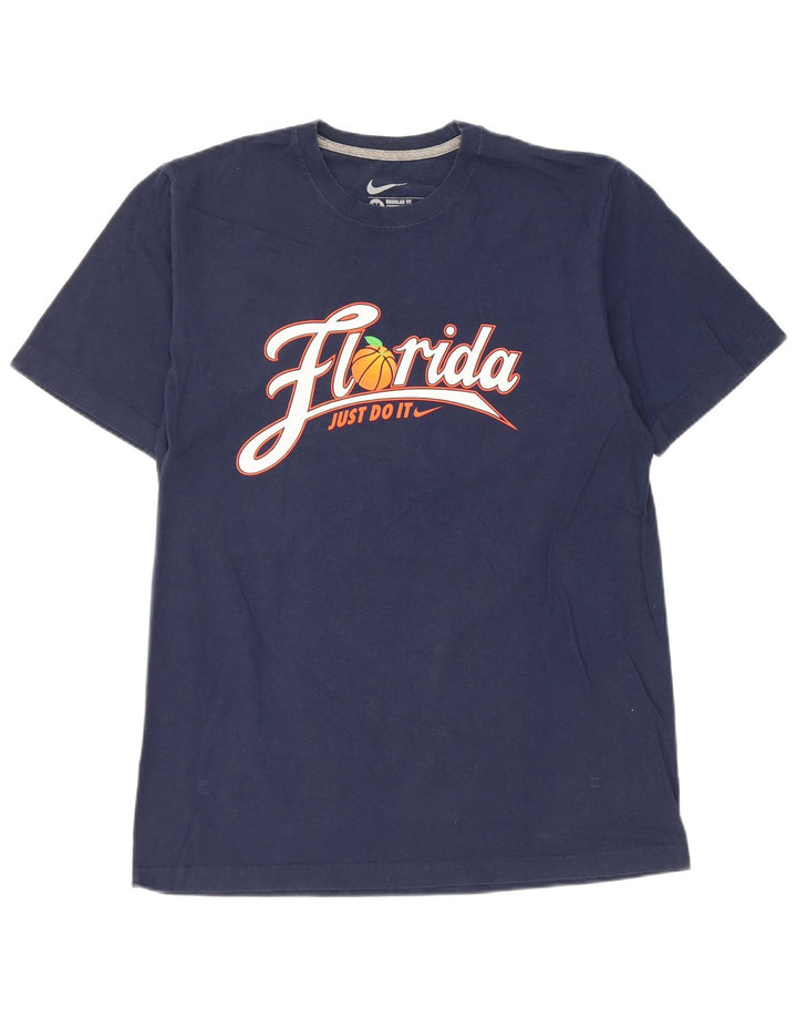 Nike Herre Florida Regular Fit Grafisk T-shirt Top Medium Navy Blue