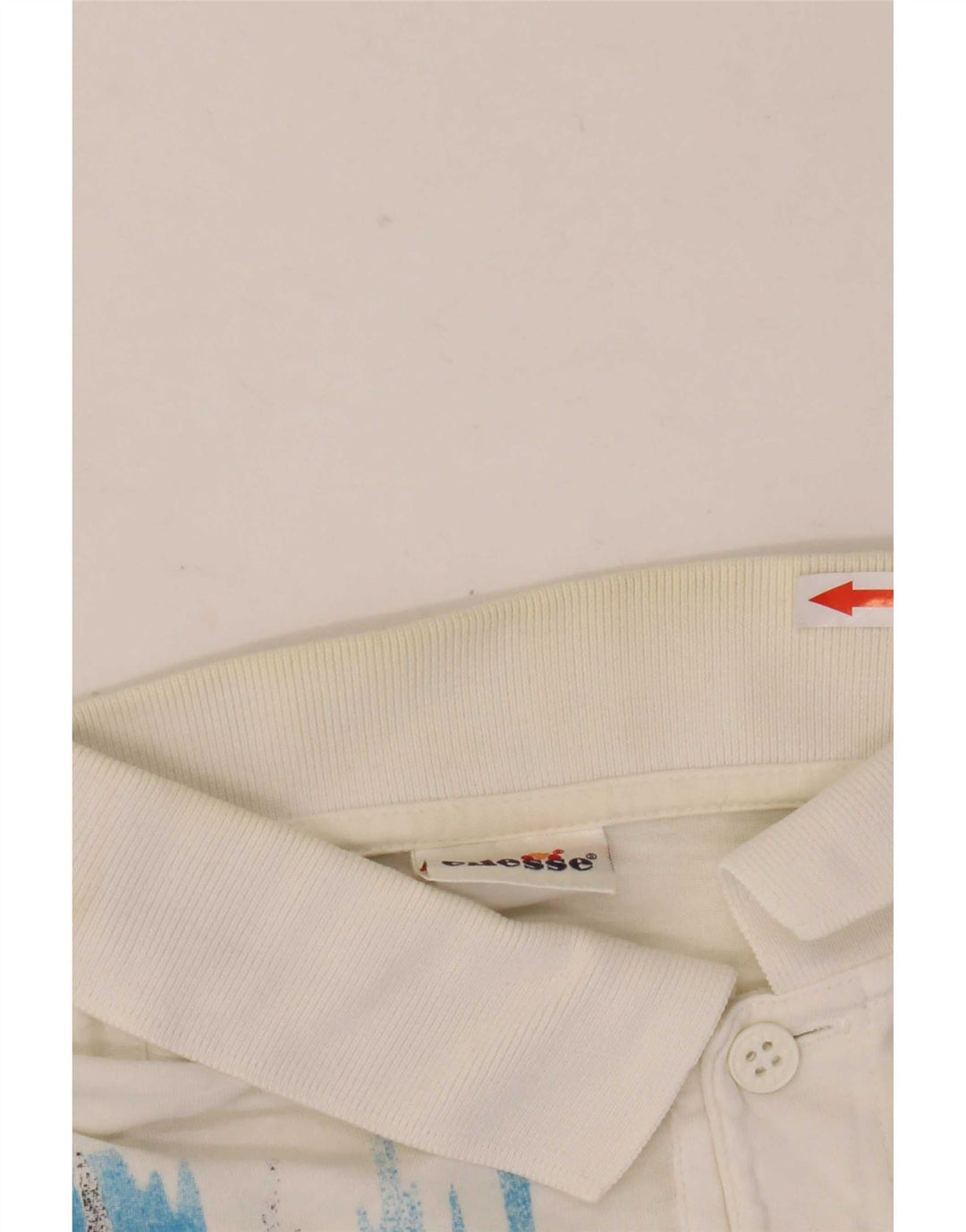 Ellesse Herre abstrakt mønster Polo Shirt Medium White