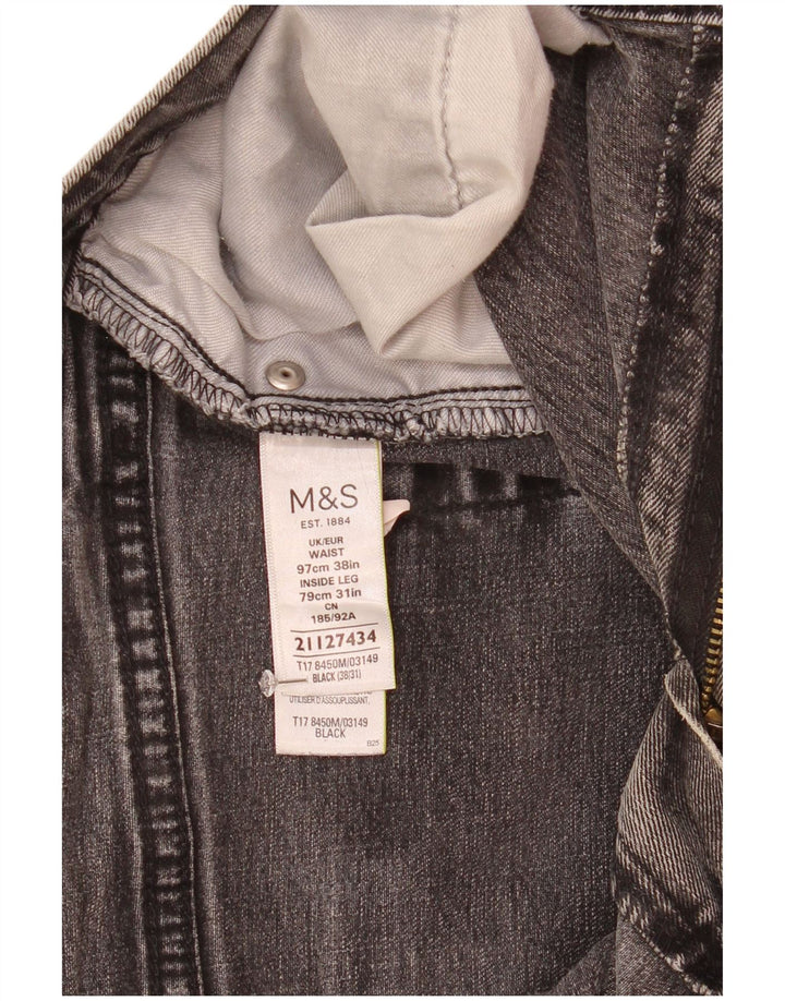 Marks & Spencer Straight Jeans til mænd W38 L31 Sort bomuld