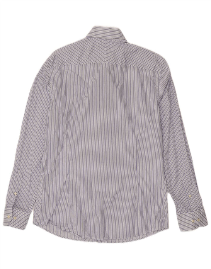 Hackett Herre Slim Fit Skjorte Størrelse 39 15 Mellem blå stribet bomuld