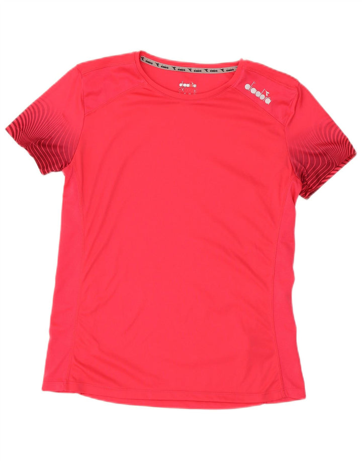 Diadora Dame T-Shirt Top UK 14 Stor Pink Polyester