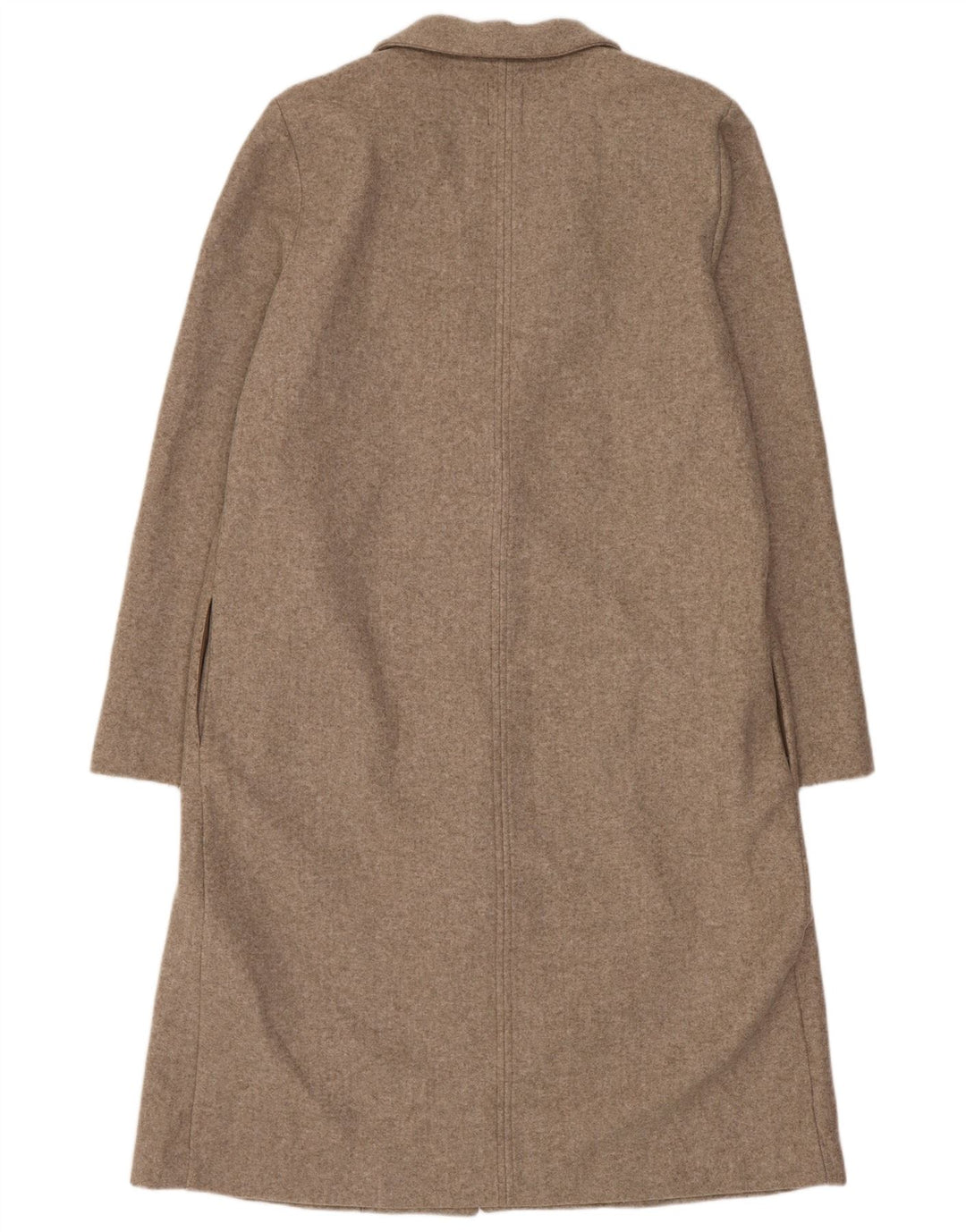 Zara Dame Overfrakke UK 16 Stor Brun Polyester