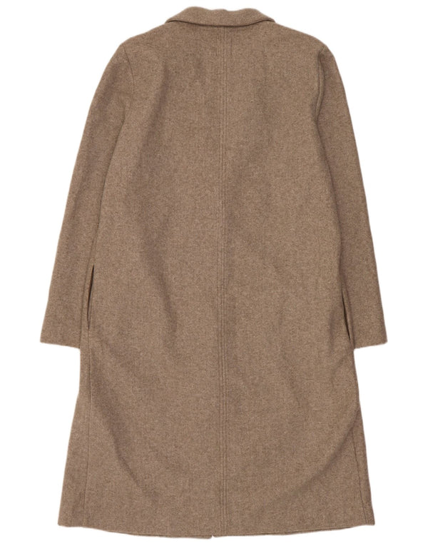 Zara Womens Overcoat UK 16 Large Brown Polyester