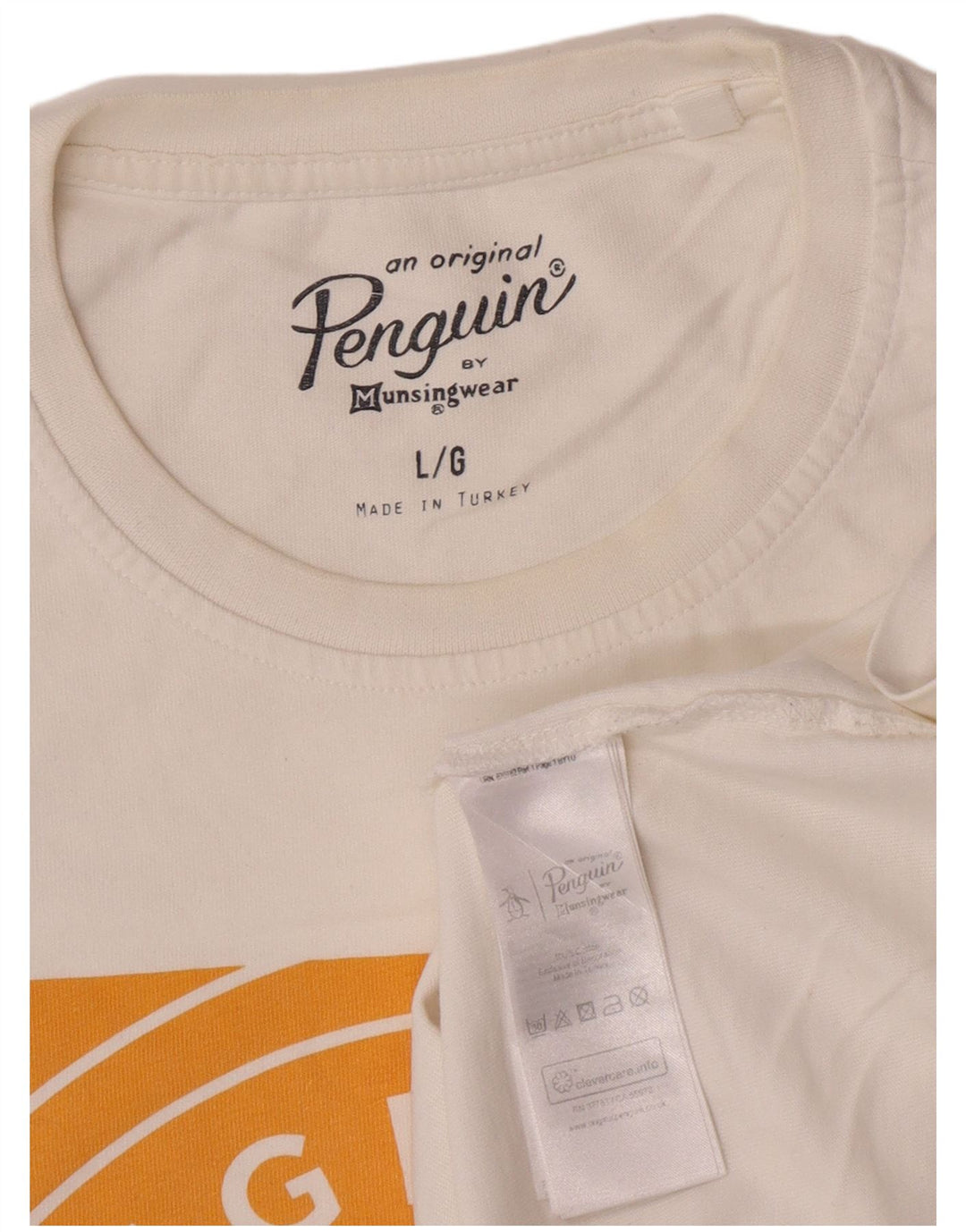 Penguin Herre Grafisk T-Shirt Top Stor Hvid Bomuld