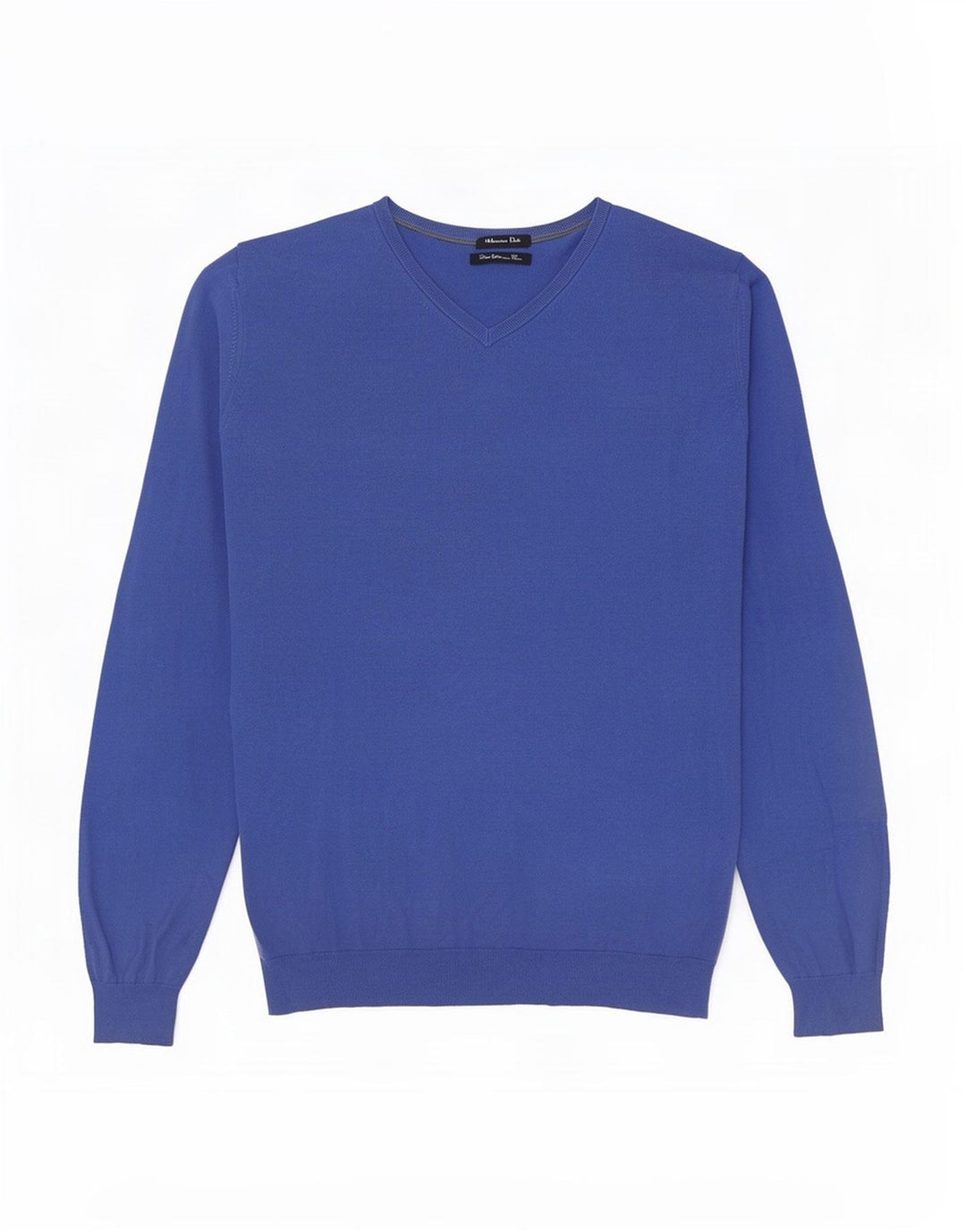 Massimo Dutti Herre V-hals sweater Medium Blå Bomuld