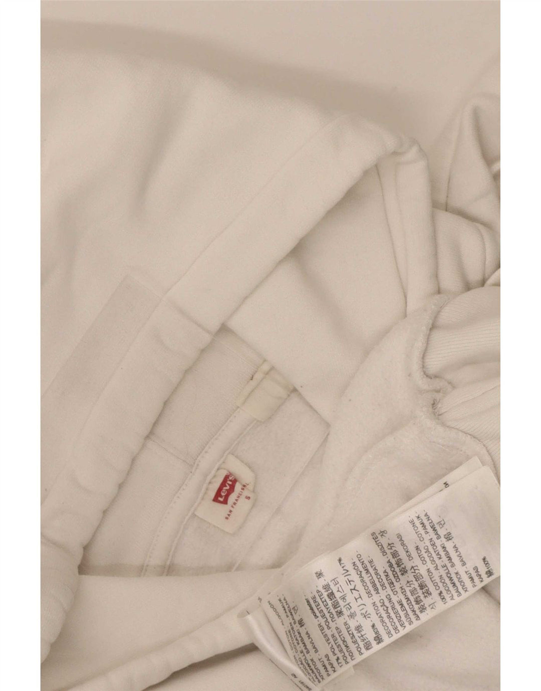 Levi's Grafisk Oversized Hoodie Jumper UK 10 Small White Colourblock
