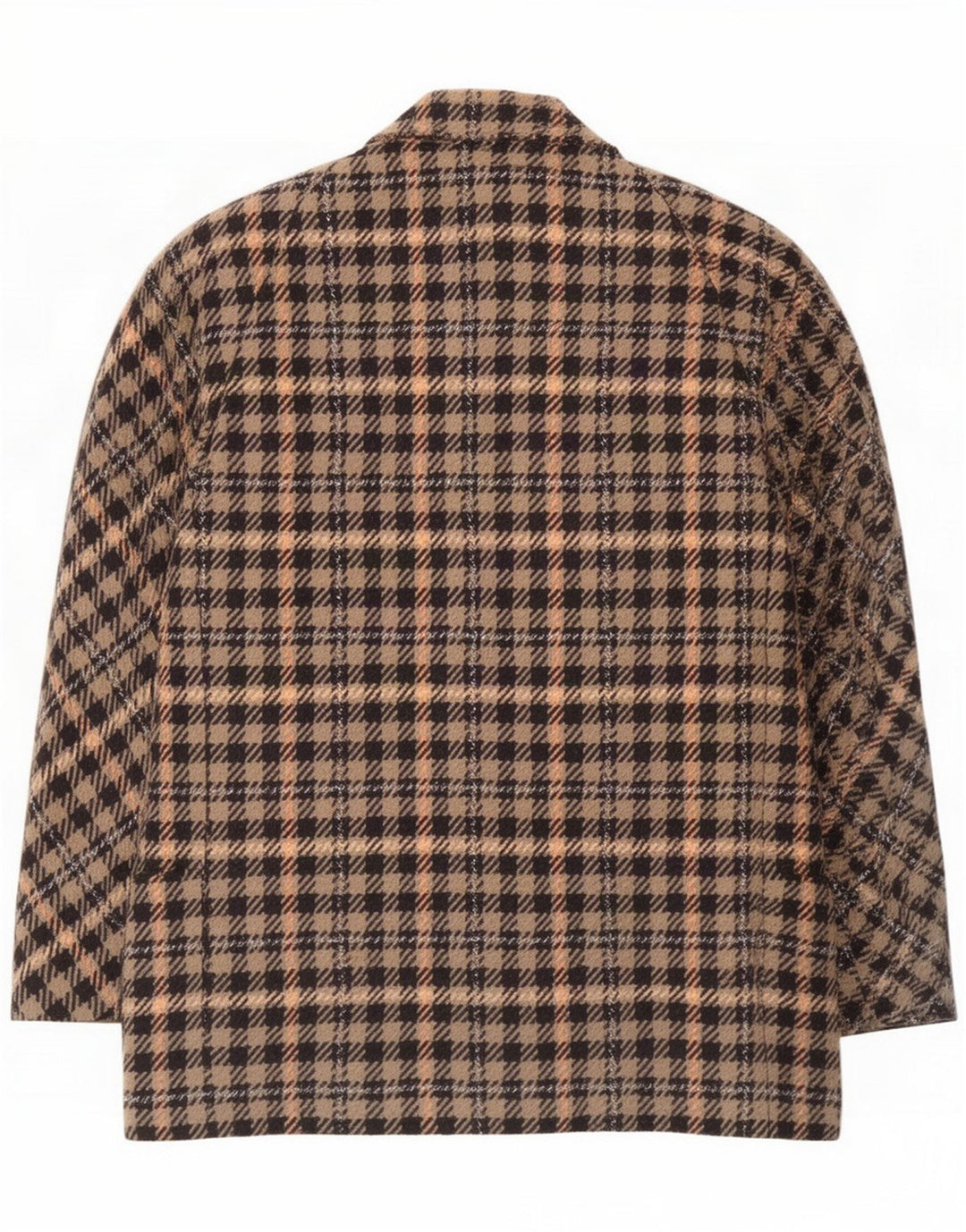 Vintage Dame 1 Knap Blazer Jakke IT 44 Medium Brun Plaid Uld