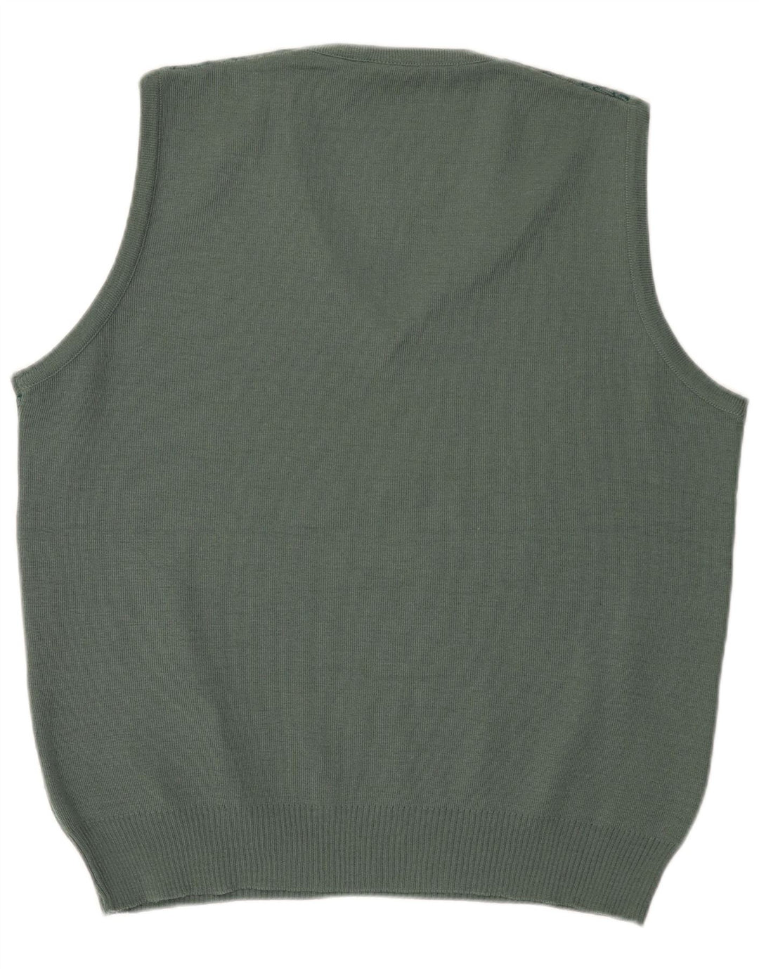 Vintage Herrevest Tank Top IT 52 Stor Grøn Geometrisk Uld