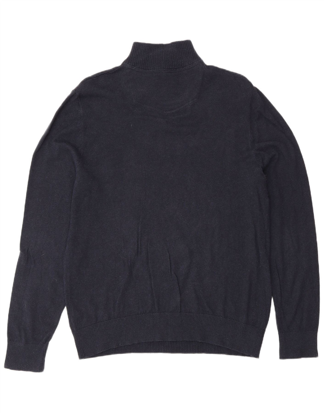 Fat Face Herre Zip Neck Jumper Sweater Stor Marineblå Bomuld