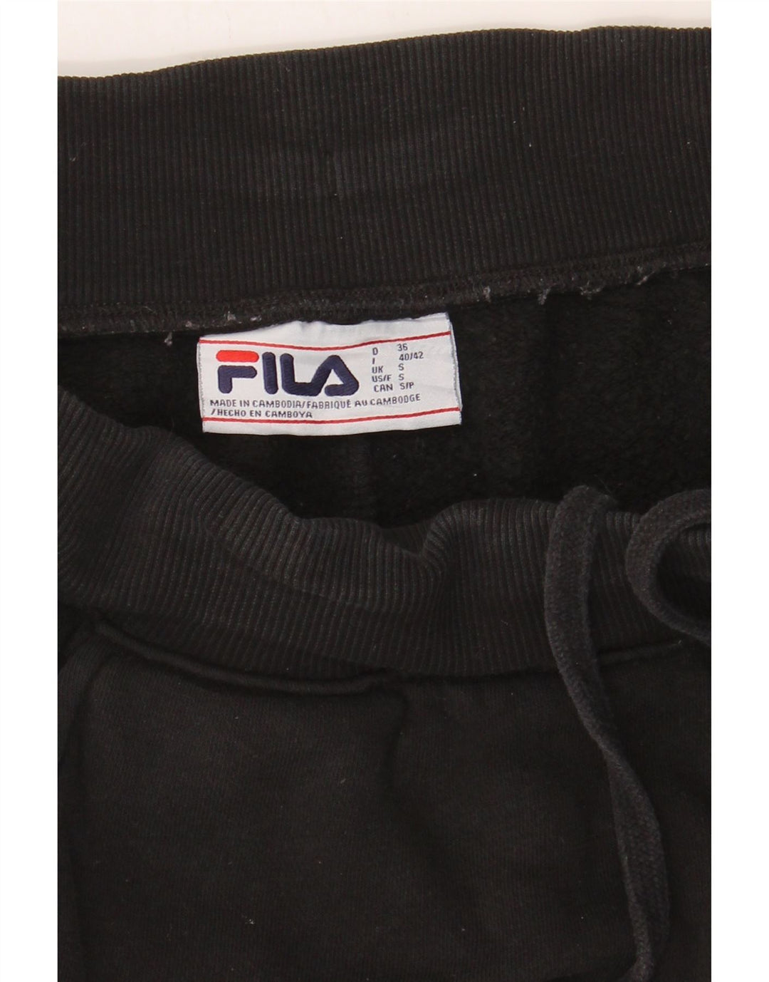 FILA Mens Tracksuit Trousers Joggers Small  Black Cotton Vintage Fila and Second-Hand Fila from Messina Hembry 