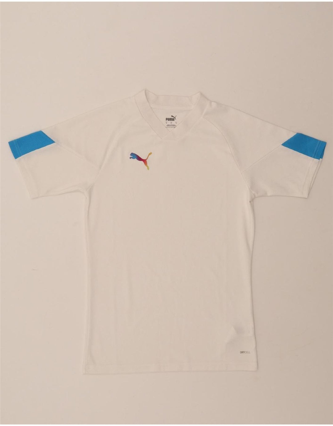 PUMA Mens T-Shirt Top Small Off White Colourblock Polyester Vintage Puma and Second-Hand Puma from Messina Hembry 