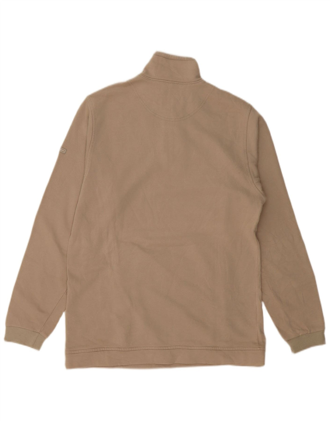 Champion Herre Zip Neck Sweatshirt Jumper Stor Beige Bomuld