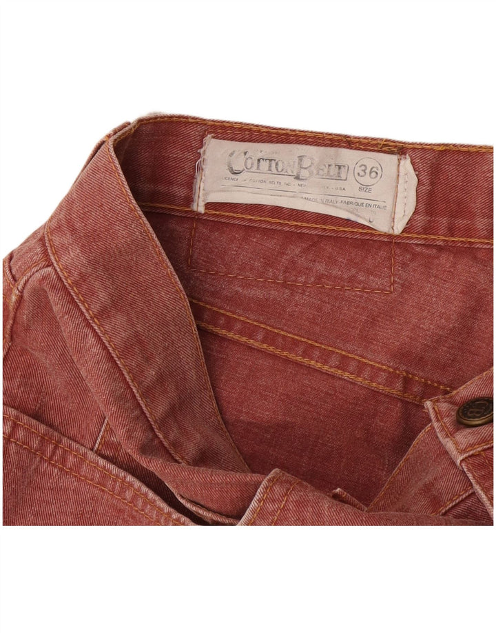 Bomuldsbælte Straight Jeans til mænd W36 L29 Maroon