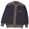 Vintage herre cardigan sweater Medium marineblå stribet