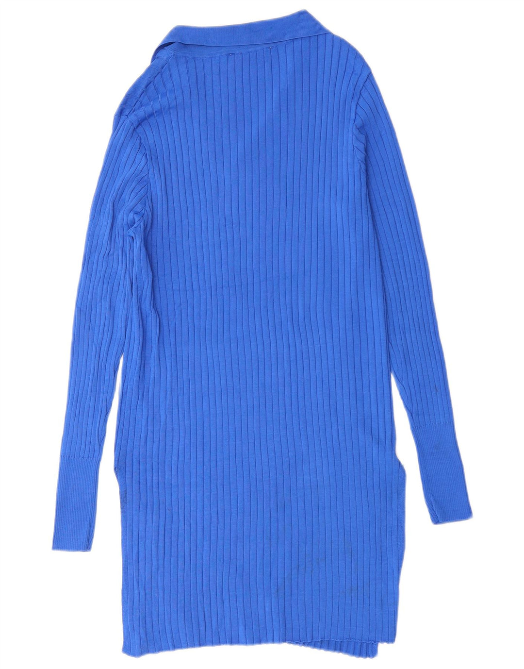 Zara Dame Langærmet Jumper Dress UK 14 Large Blue Viscose