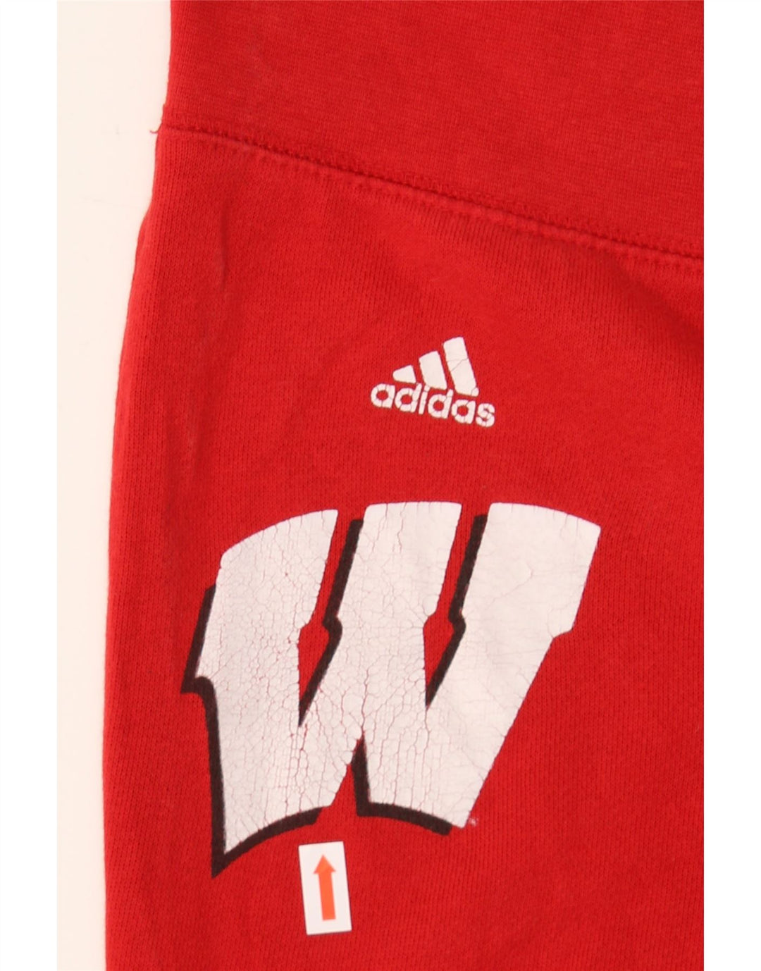 ADIDAS Womens Wisconsin Graphic Tracksuit Trousers UK 14 Medium  Red Vintage Adidas and Second-Hand Adidas from Messina Hembry 