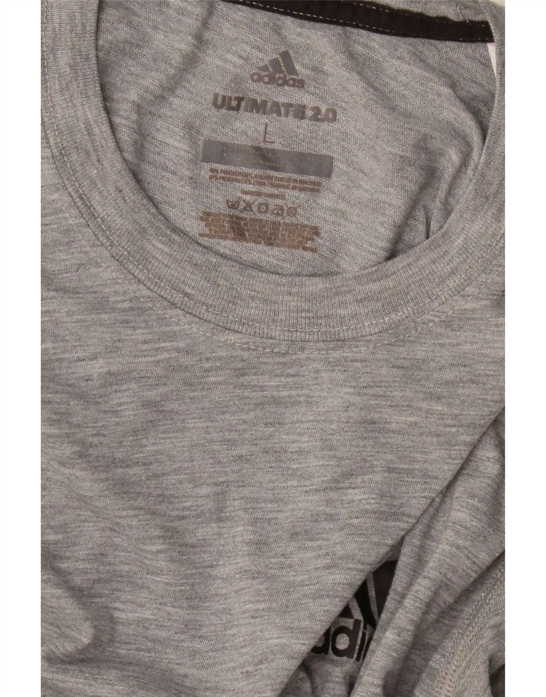 ADIDAS Mens Climalite T-Shirt Top Large Grey Flecked Vintage Adidas and Second-Hand Adidas from Messina Hembry 